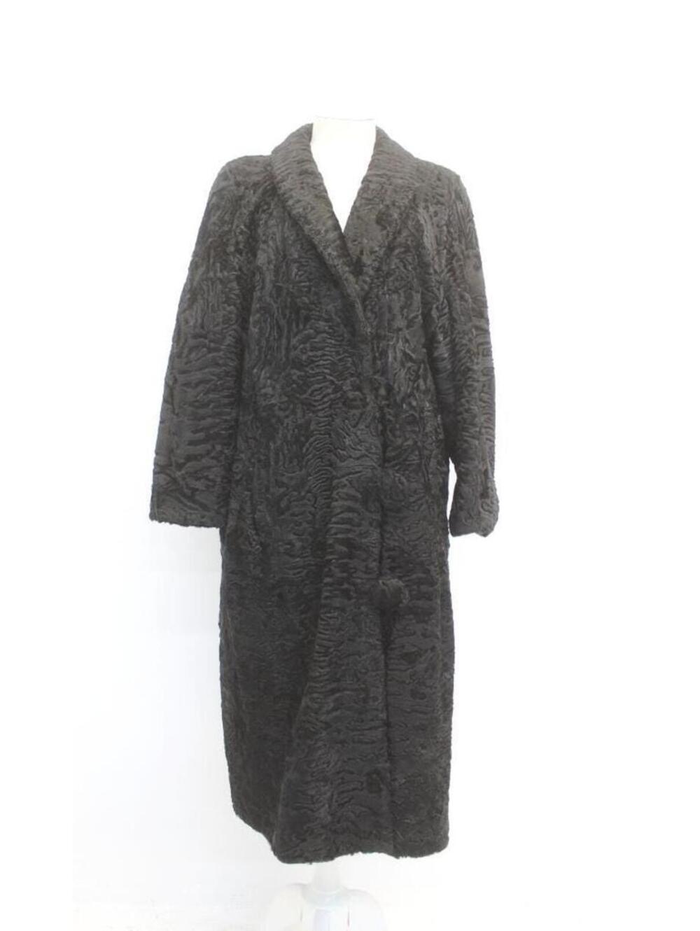 Mint Black Swakara Lamb Fur Coat Jacket Women Woman Size 10-12 Medium